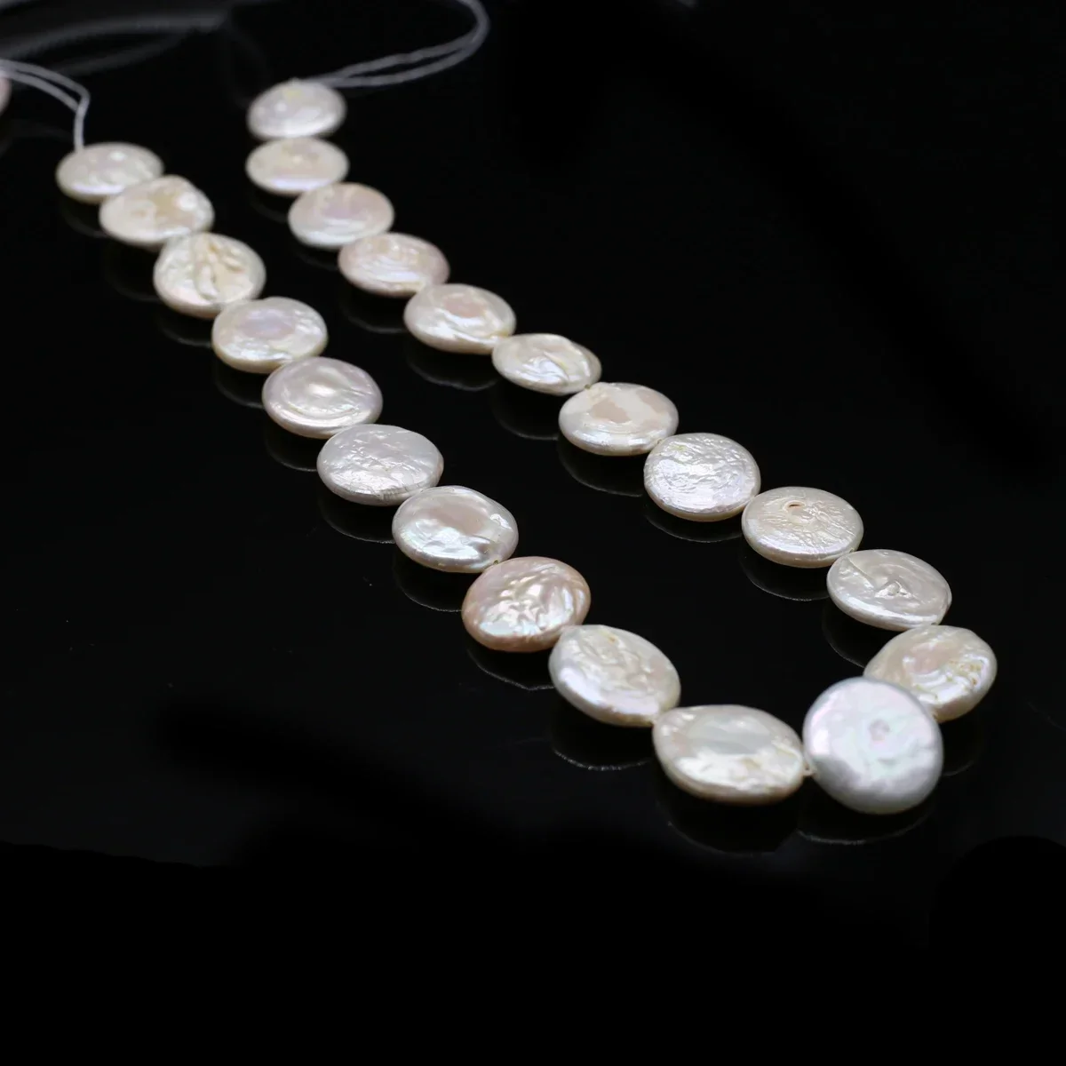 Natural Baroque Pearl Beads Button Shape Loose Flat Round Slice Bead for DIY Charm Necklace Bracelet Making Jewelry Crafts