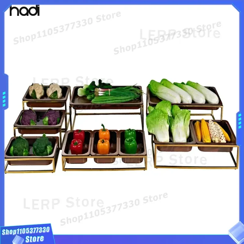 Gold Folding Tray Holder Stainless Steel Chrome Plated Dinner Set Cutlery Dining Room Decorative Stand for Tableware Storage