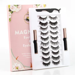 Magnetic Eyelashes Set 3/4/5/10 Pairs Natural Magnet False Eyelashes Makeup Kit Reusable Soft Mink Lashes Eyelash Extension Tool