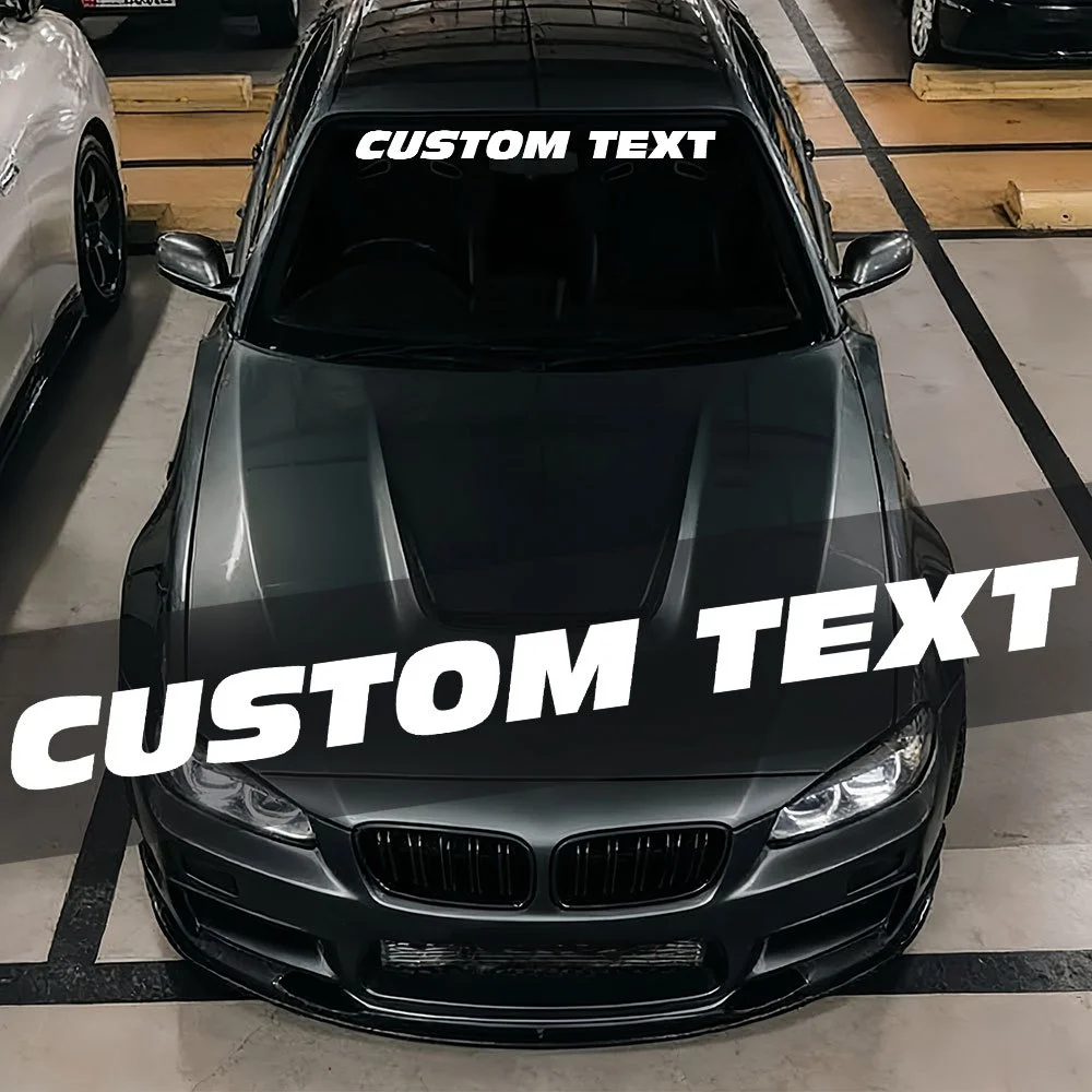 

1 шт. Наклейка на лобовое стекло автомобиля с гоночным шрифтом, персонализированная, для тюнинга, водонепроницаемая, DIY, виниловая наклейка на окно или боковую часть кузова автомобиля, солнцезащитная