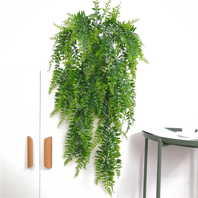 Persian fern Leaves Vines Home Room Decor Hanging Artificial Plant Plastic Leaf Grass Wedding Party Wall Balcony Decoration