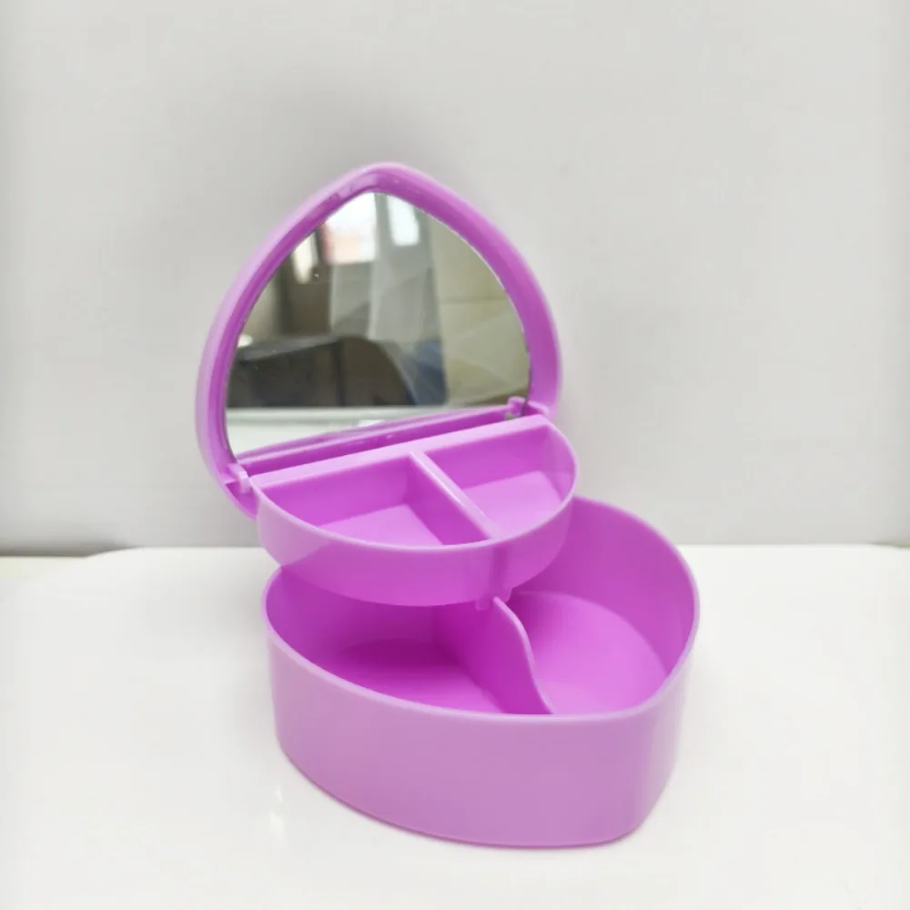 Heart Shape Jewelry Box Double Layer with Mirror