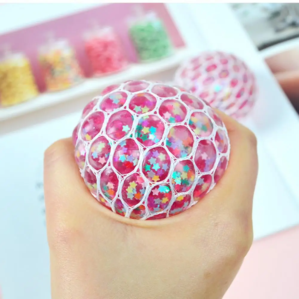 

Small Stress Ball Sequin Soft Tpr Grape Ball Squeeze Toy for Stress Relief Anxiety Portable Decompression Toy for Kids Adults