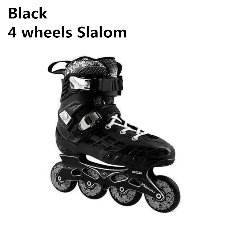 Inline Roller Skates Slalom Slide Adult Kids Inline Skating Shoes 85A Rubber Wheels for Asphalt Road Street FSK Skating