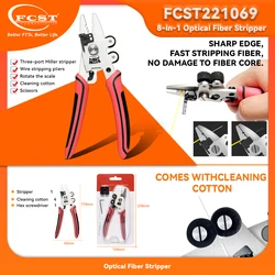 FCST Fiber Optical Stripper Plier 3 Port 8 in 1 Miler Plier for Fusion Splicer FTTH Tool Scissors