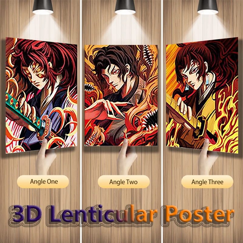 Anime Dragon Ball Z Affiche lenticulaire 3D Demon Slayer Venez vivez avec des effets 3D étonnants Impression artistique (sans cadre)
