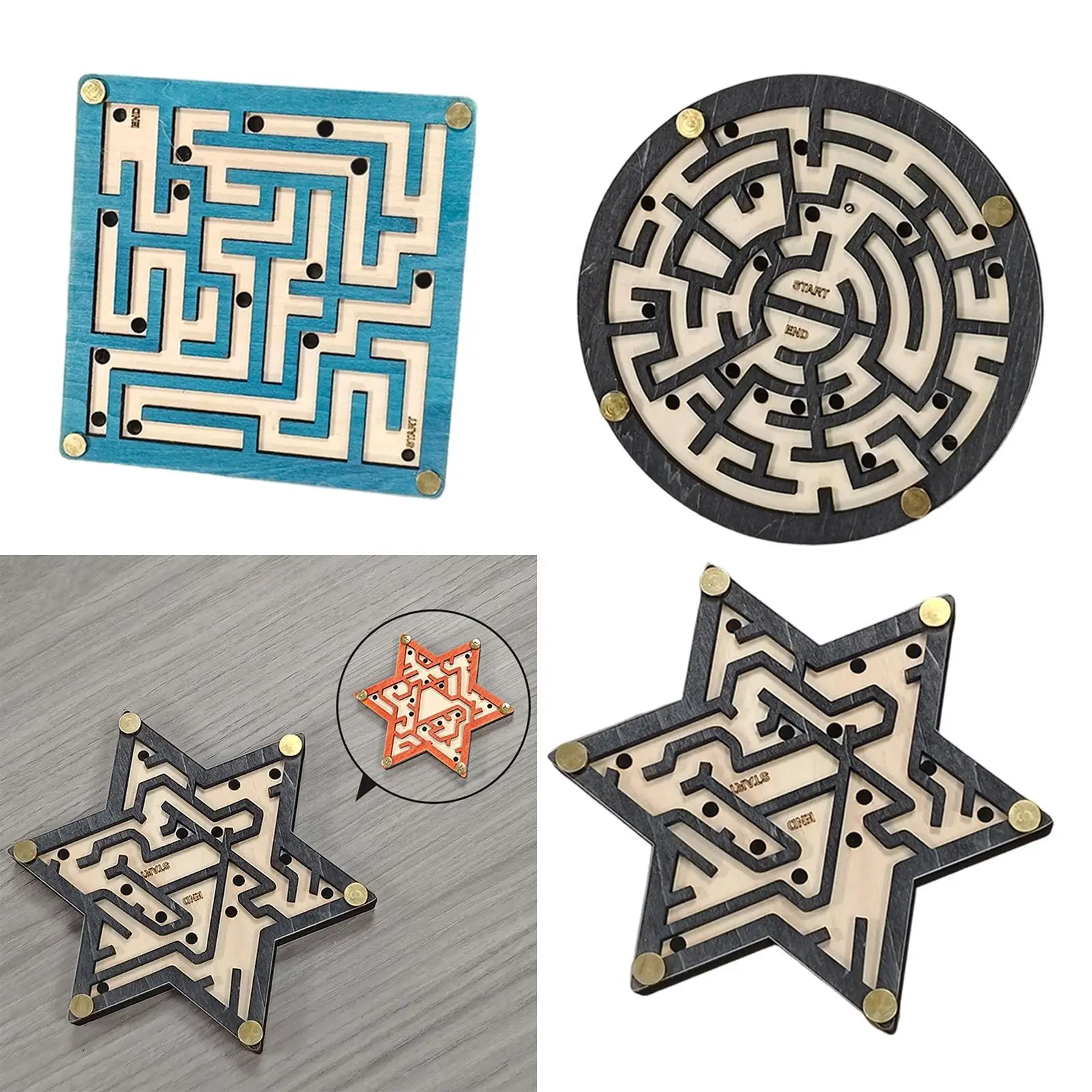 

Wooden Maze Game Fun Table Balance Toy for Kids and Adults Marble Maze Puzzle Toy Board Game for Girls Boys Ages 8+ Teen Gift