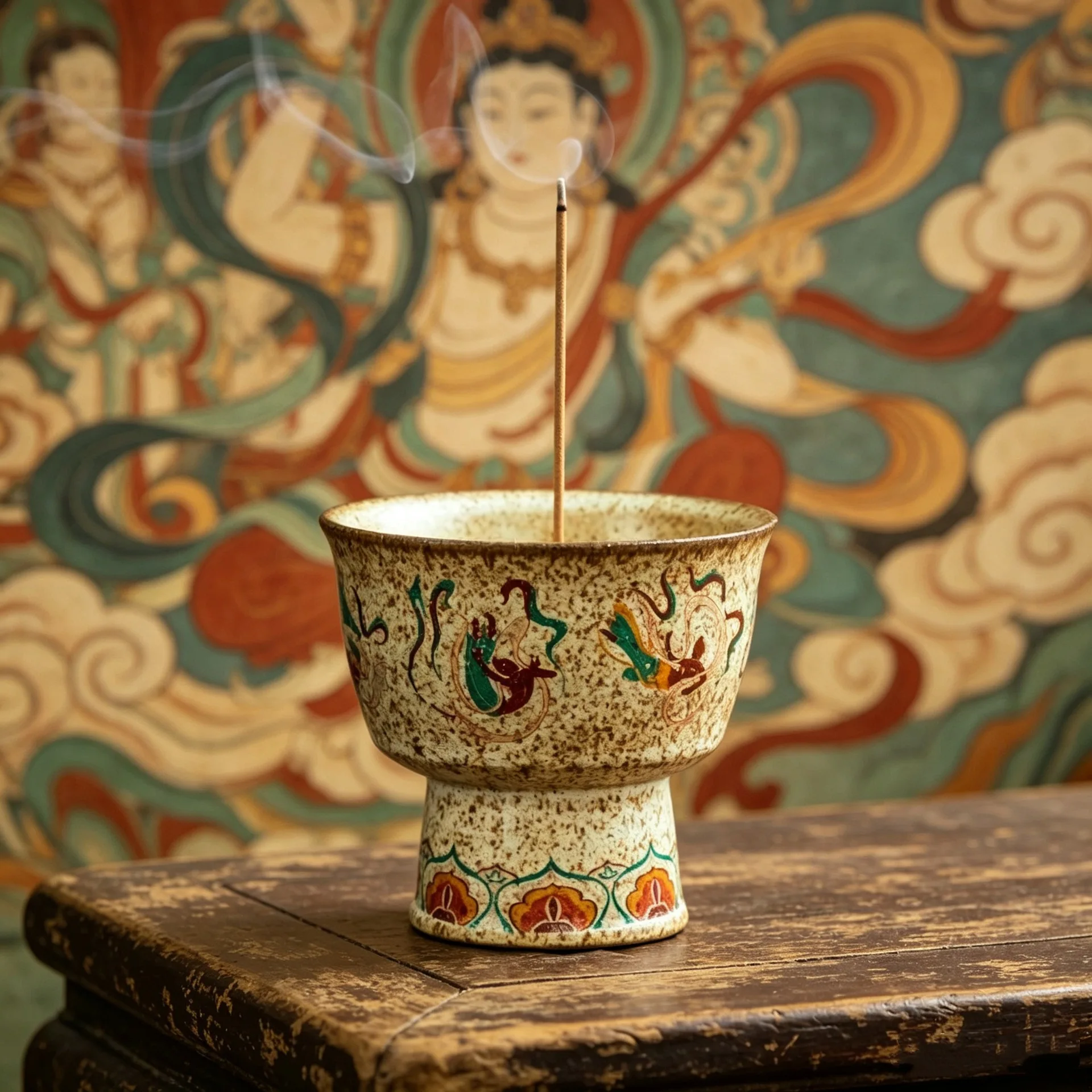 HYS Dunhuang Feitian Lady incense burner merchandise retro indoor ceramic small aromatherapy burner ornament line incense