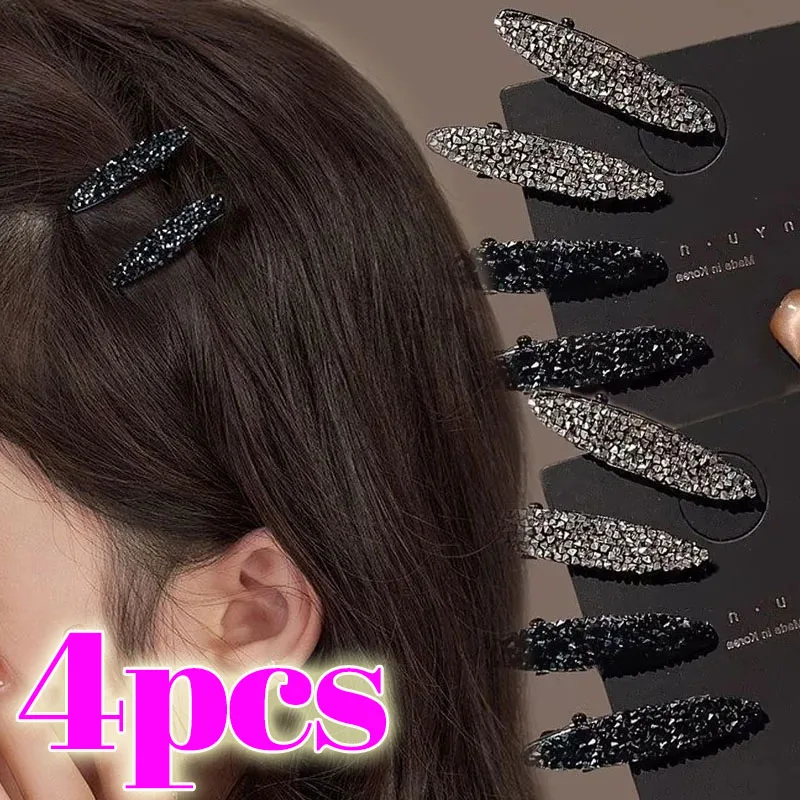 

Мини-заколки для волос со стразами для женщин, 1/4 шт., милые боковые заколки для челки, модные блестящие аксессуары для волос с бриллиантами, заколка-шпилька