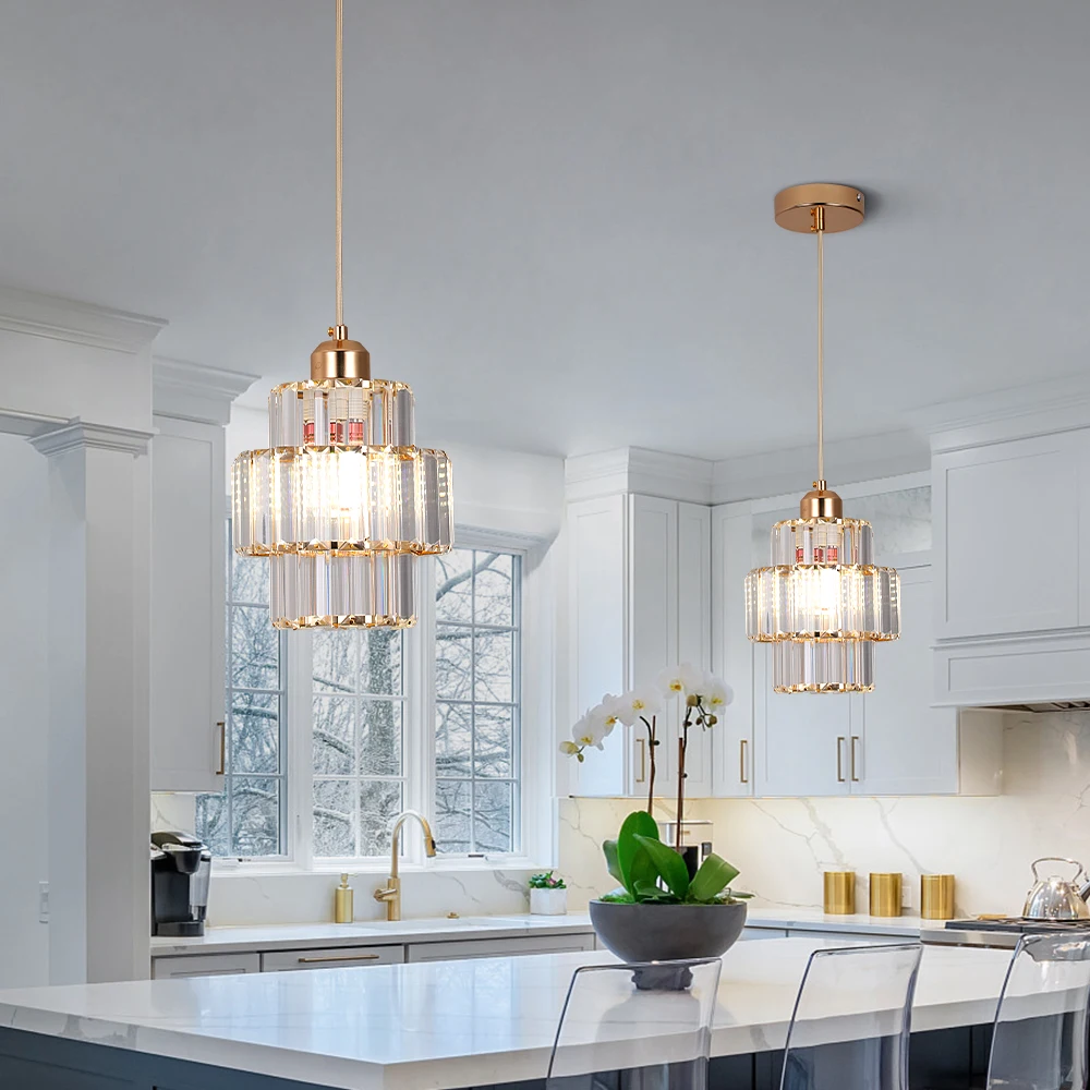 Modern Crystal Ceiling Lamp Led Hanging Lights Home Appliance Dining Room Nordic Loft Chandelier Bedroom Bedside Decora Fixtures