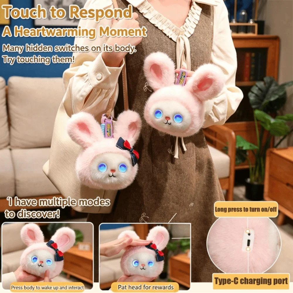 66 Languages Interactive AI Plush Companion Pendant Emotional Support Plush Interactive Talking AI Cat Plush Relaxing Chat