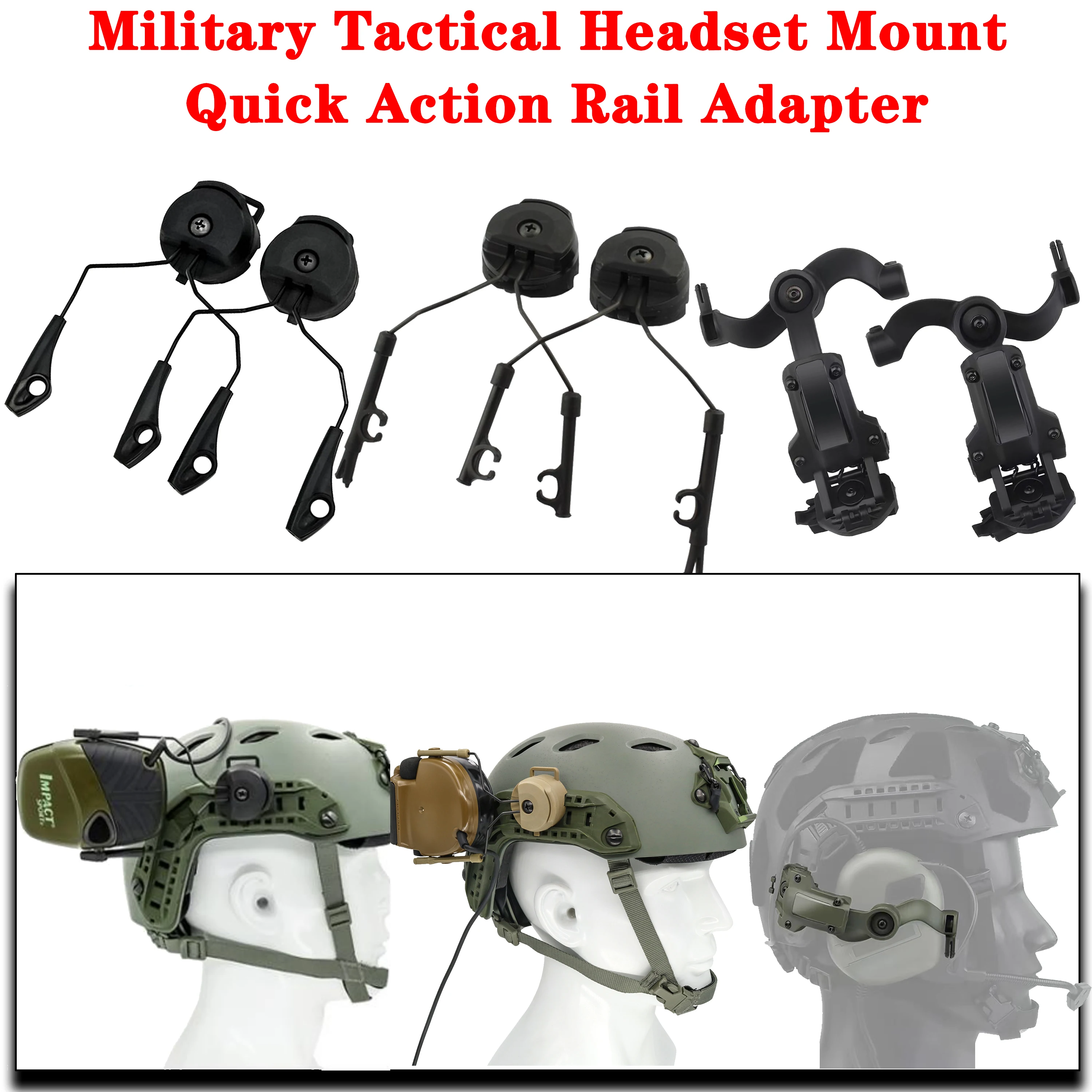 Imagem -01 - Suporte Tático de Cancelamento de Ruído Capacete de Ação Rápida Conjunto Adaptador Arc Rail Comtac ii Honeywell Série Walkers Acessórios suporte tatico de cancelamento de ruido capacete de acao rapida conjunto adaptador arc rail comtac ii honeywell serie walkers acessorios 01