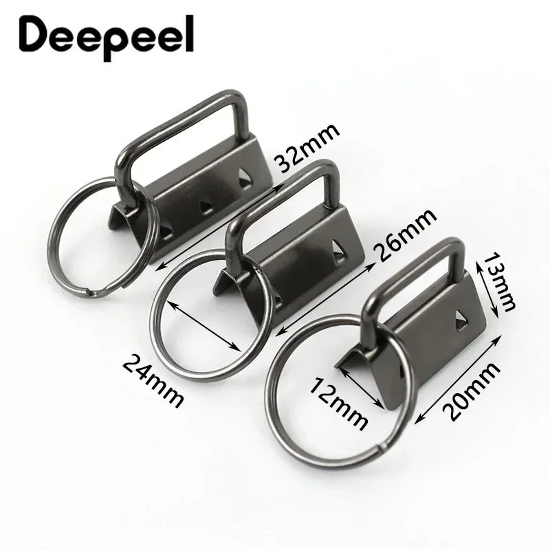 10/20Pcs 20/26/32mm Strap Tail Clip Metal Keychain Split Ring Buckle for Belt Bag Webbing Tails DIY Crafts Hardware Accessories