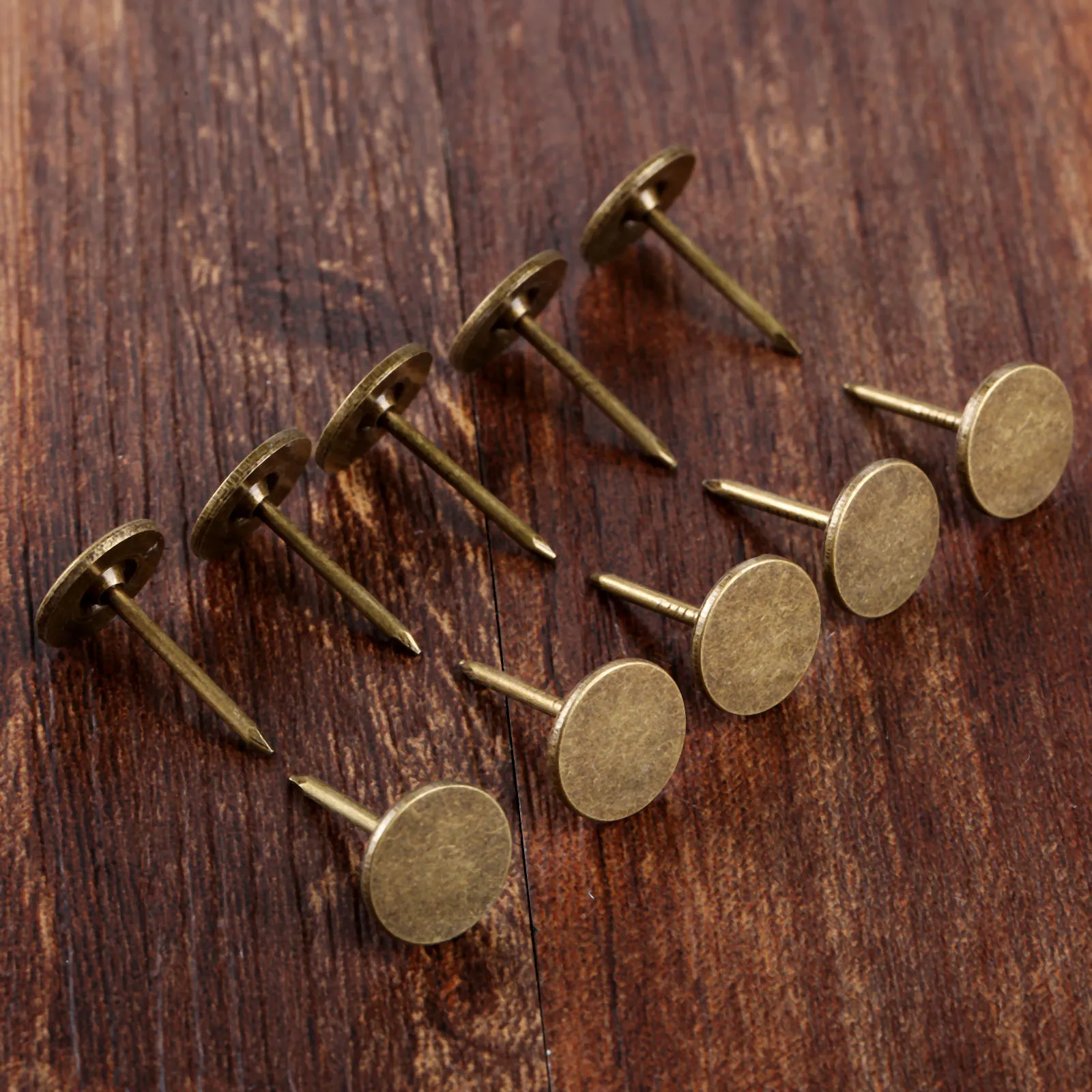 DRELD-tachuelas decorativas para muebles, caja de madera de 11x17mm, 100 piezas, color Bronce Antiguo, para tapicería, joyería, sofá, puerta