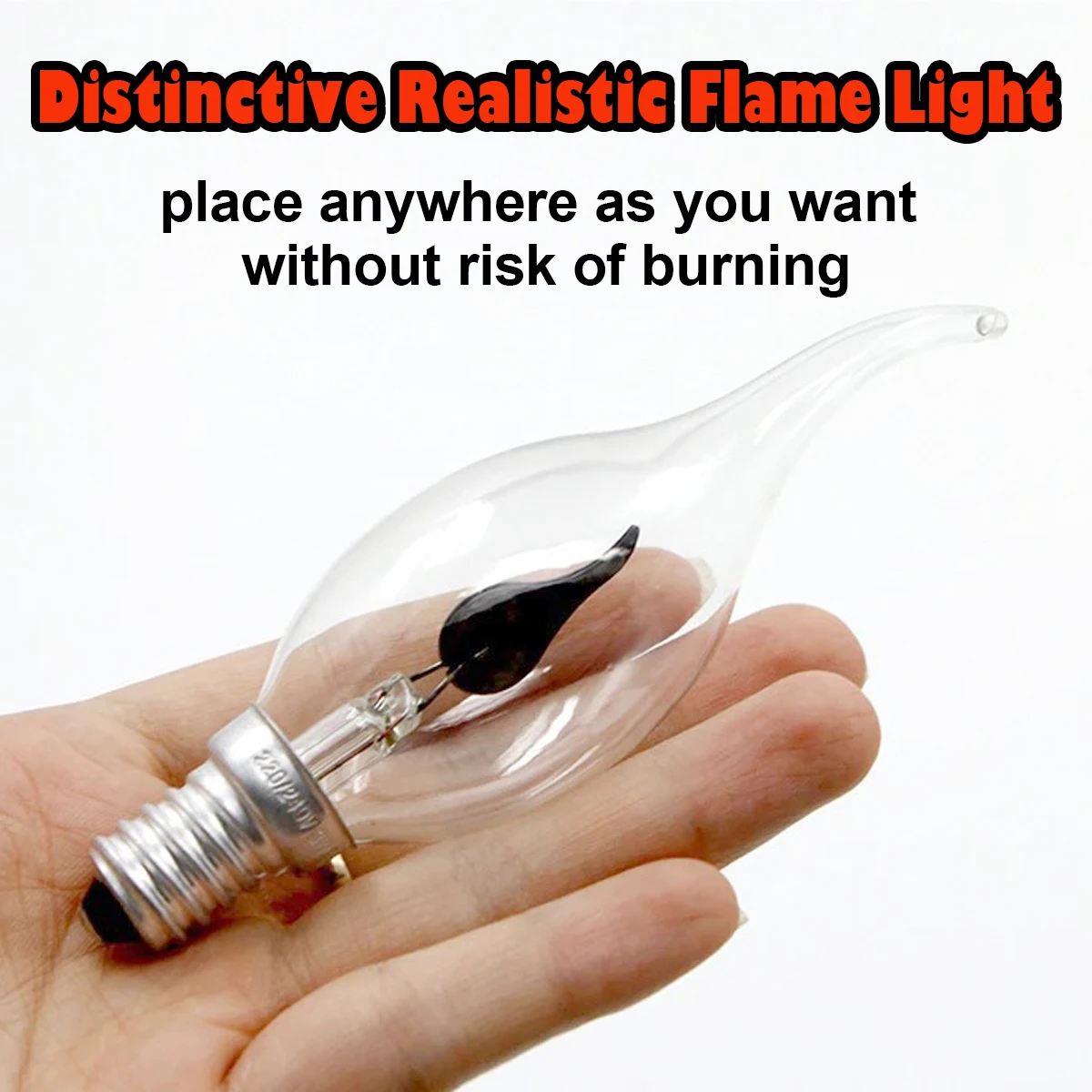 LED Flame Tip Candle Simulated Nature Fire Flickering Light E14/E27 220V 3W Filament Bulb Vintage Bar Pub House Party Decor Lamp