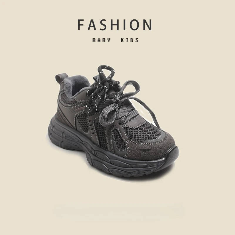 Children Sports Shoes Dirt-proof Kids Running Shoes Thick Soft Bottom 2026 Brand New Boys Sneakers Hook&loop Handsome Trendy