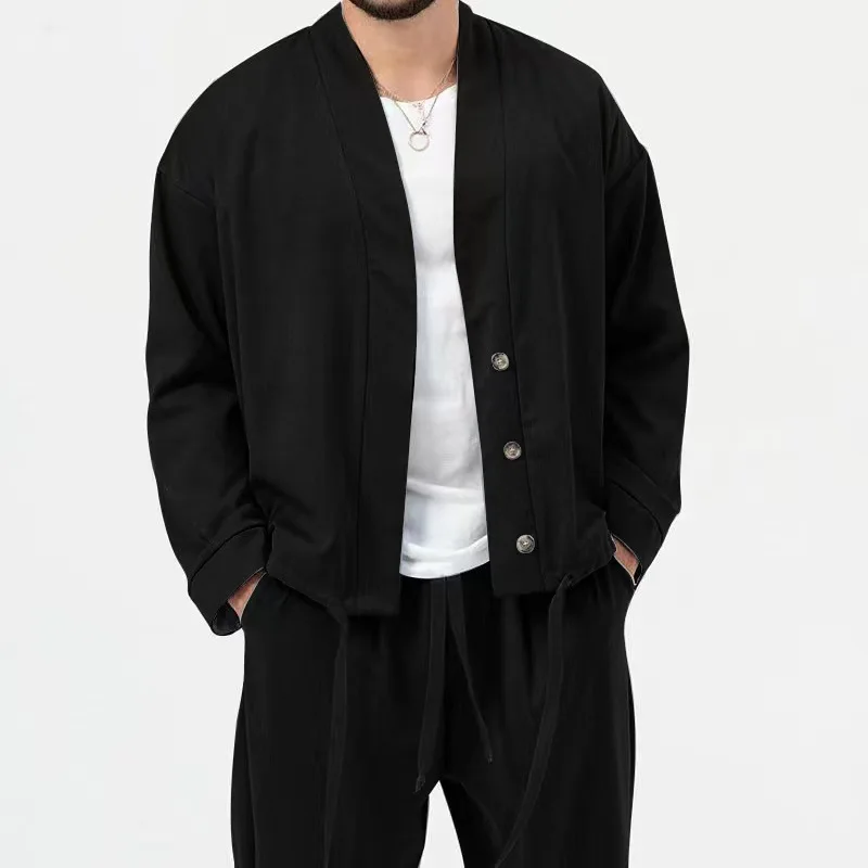 Ensemble Deux Pièces de Style Rétro Américain pour Homme, Veste à Manches sulfet Pantalon, Sans Chapeau, Collection Automne 2024