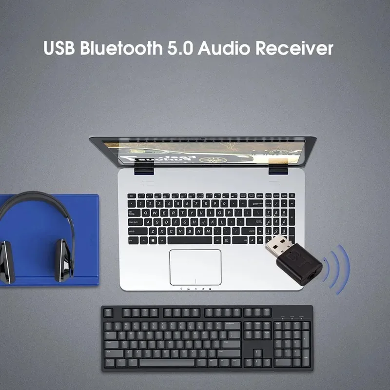 Bluetooth GRWBEOU-USBワイヤレスレシーバーアダプター,5.0mm,AUXオーディオ,車,テレビ,ヘッドセットスピーカー用のモノラル音楽レシーバー,a2dp,3.5