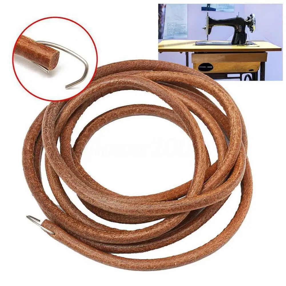 Sewing Belt Leather Leather Belt Treadle Parts 183cm 5mm With Hook For Singer/Jones Sewing Machine Home Old Sewing