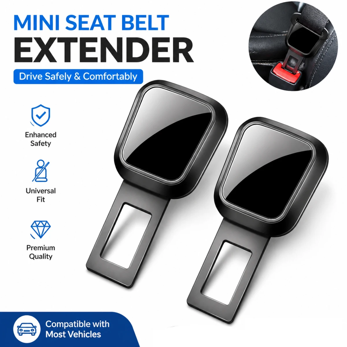 1/2PCS Car Seat Belt Clip Extender Safety Seatbelt Buckle Clip Auto Accessories for Honda BMW Peugeot Hyundai Jeep Mazda Audi