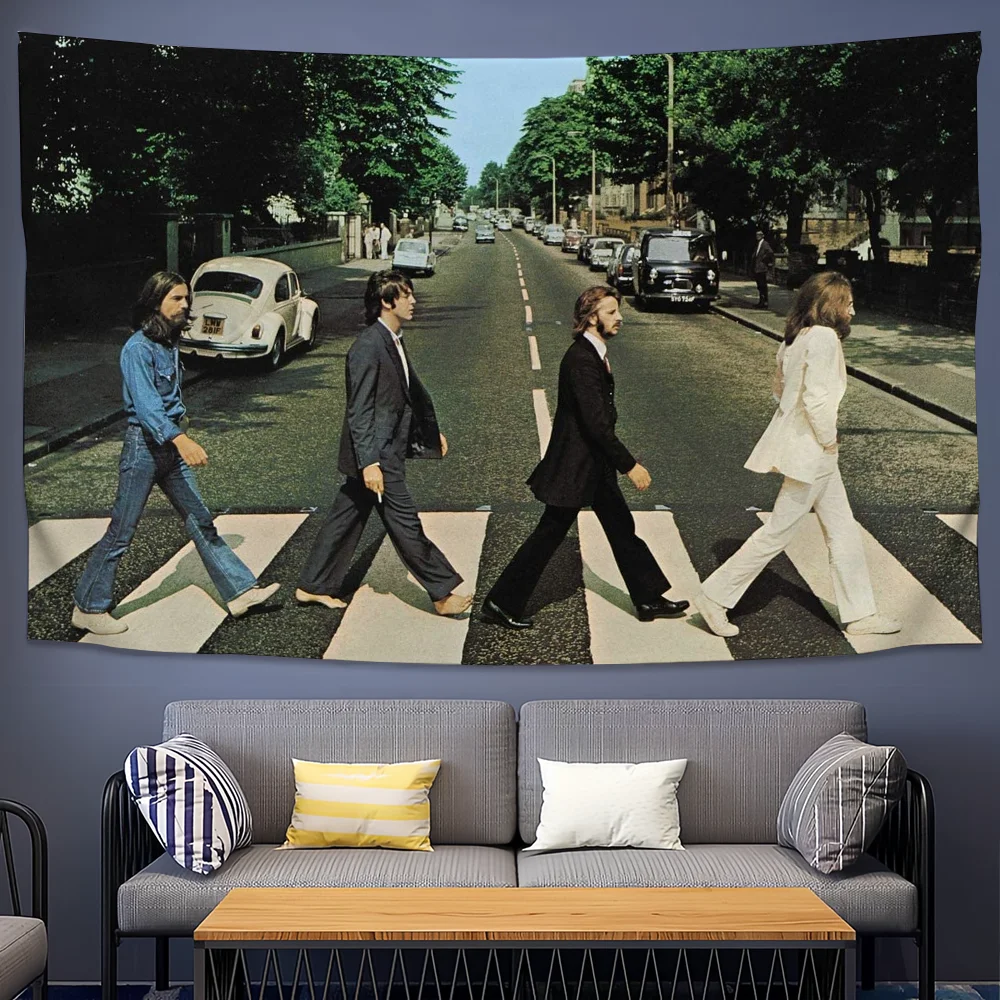 Band T-The B-BeatlesS Classic Cool Tapestry Background Hanging Cloth Bedroom Room Decor Aesthetic Tapestry Wall Party