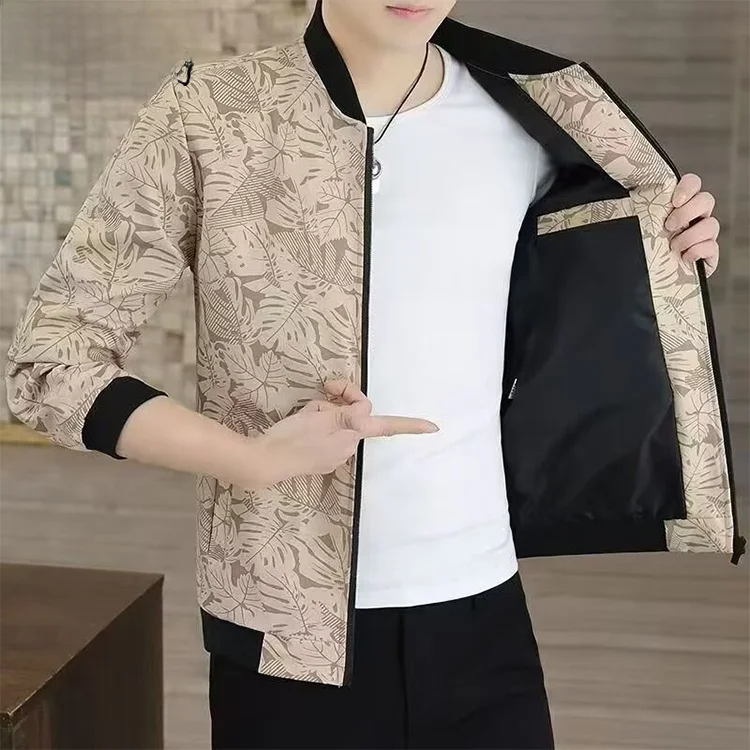 

TUCANO Spring Autumn Thin Men's Casual Loose Faionable Jaet Versatile Outerwear Polyester Fiber Long Sve Zipper Closure