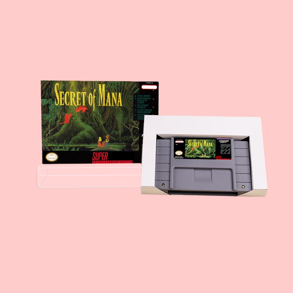 RPG Game Secret of Mana 16-Bit USA/EUR/JAP Cartridge With Box English Spanish, French, German for SNES Video Game Consoles