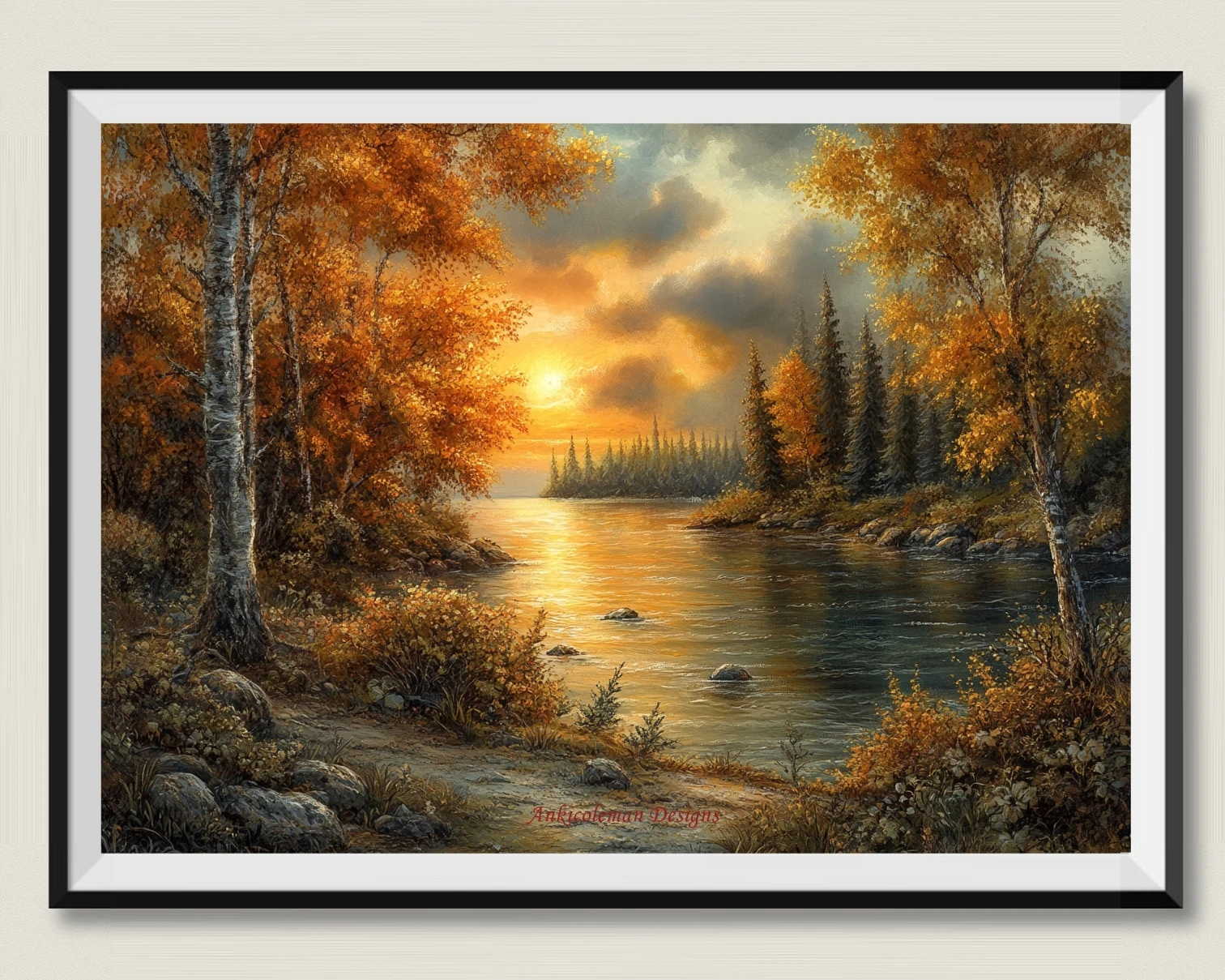 

Наборы для вышивания крестиком DMC высокого качества - 14-ниточные наборы для вышивания по схеме (по типу картин маслом) - Осенняя река 2