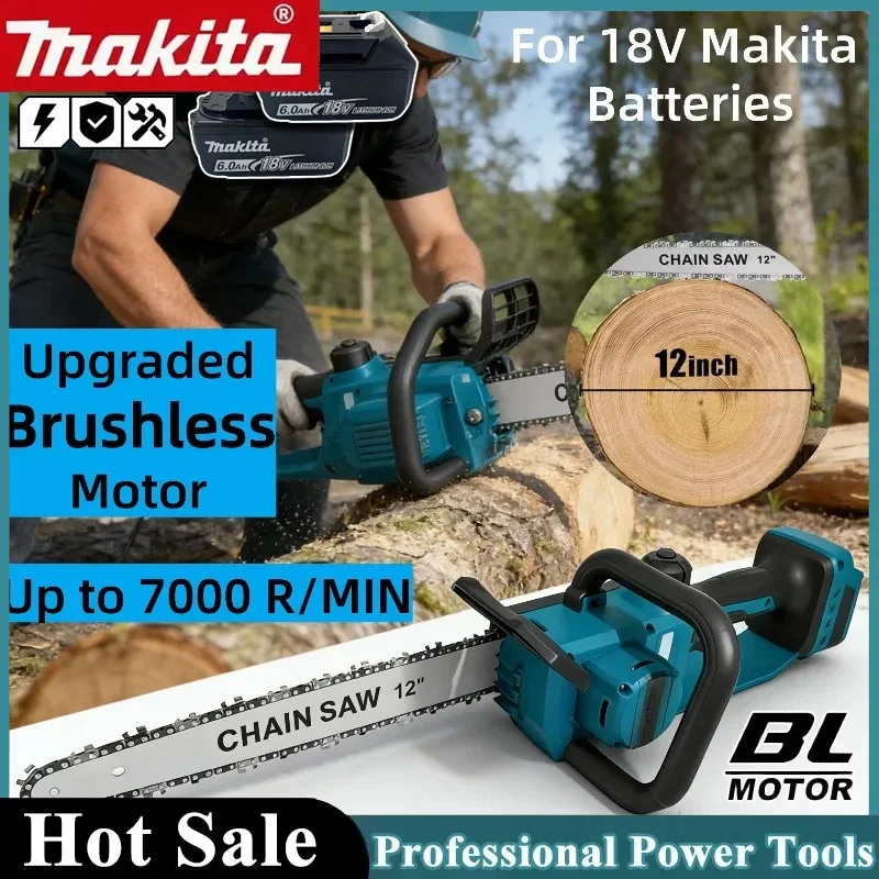 

Беспроводная цепная пила Makita 600 Вт, 12 дюймов, синяя, для деревообработки, совместима с аккумуляторами Makita 18/20 В
