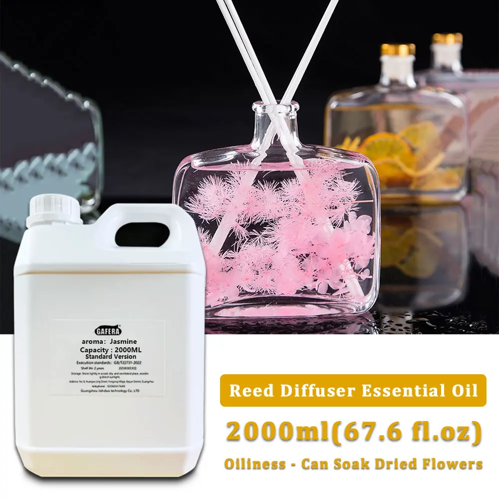 GAFERA 2000ml (67.6 fl.oz) Jasmine/Hilton Essential Oils - For Reed Diffuser & Fireless Aroma Diffuser, Vine Aromatherapy Liquid