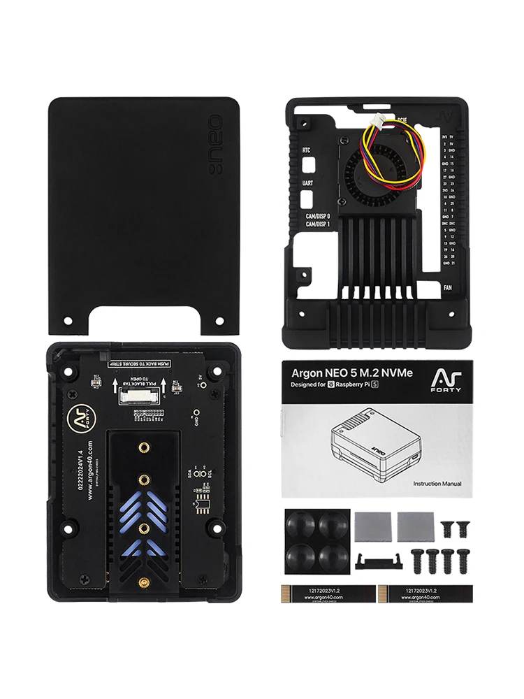 Obudowa Argon NEO 5 M.2 NVME PCIE z wentylatorem PWM, wbudowany radiator, uruchamianie z dysku SSD M.2 NVME dla Raspberry Pi 5 — zdjęcie produktu 7