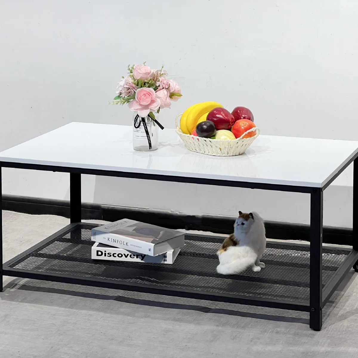 Furniture living room combination coffee table style metal frame rectangular coffee table