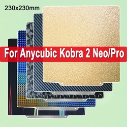 PEI Sheet PEO PET for Anycubic Kobra 2 Neo/Pro Build Plate 230x230 Double Side Print Plate Spring Steel Sheet for Anycubic Kobra