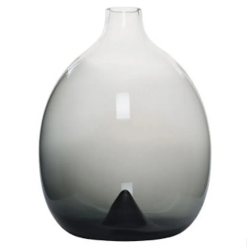 New hand blown large belly glass vase, glass tint, gradual change, transparent, hydroponic, creative, thin mouth insert