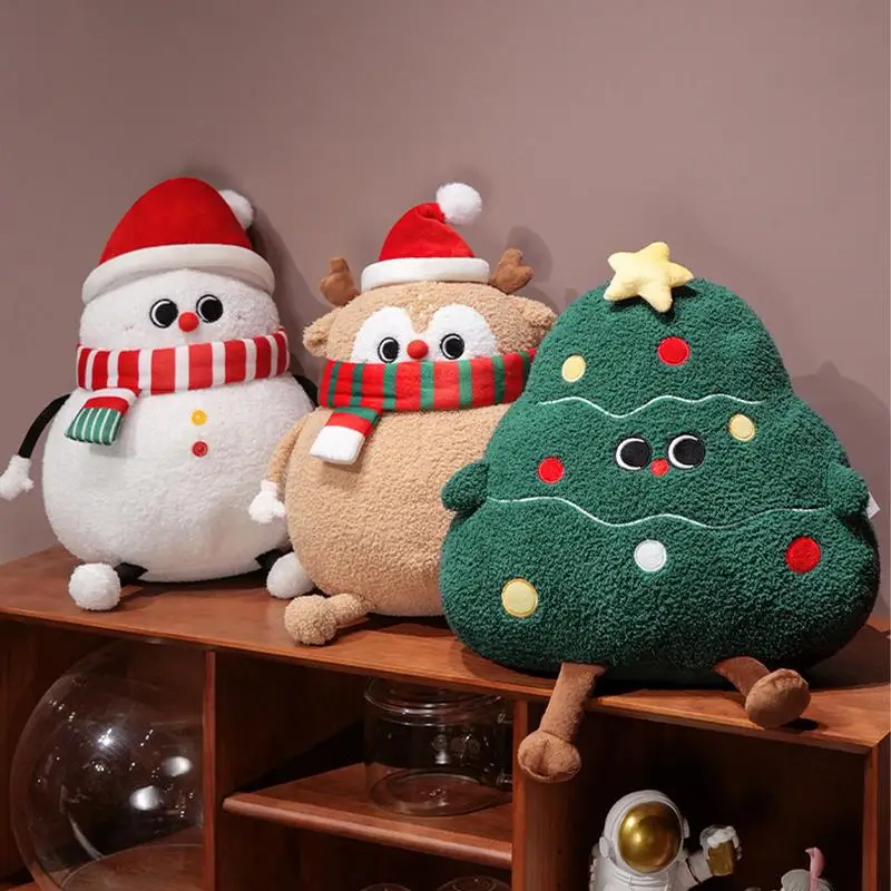 Christmas Stuffed Animals Soft Decorative Christmas Dolls Pillows Christmas Themed Throw Pillow Soft Christmas Decoration Doll