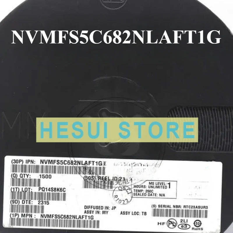 

5PCS NVMFS5C682NLAFT1G Power MOSFET Single N− channel Low QG and capacitor DFN8