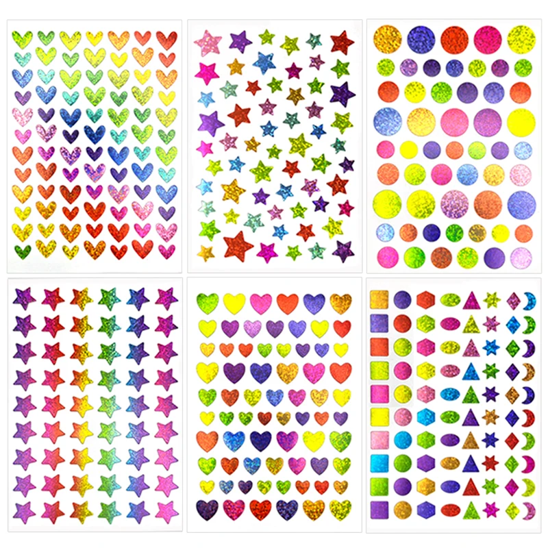 Colored Shiny Star Stickers Small Sparkly Sticker for School Classroom Teacher Supplies Chart Student Planner