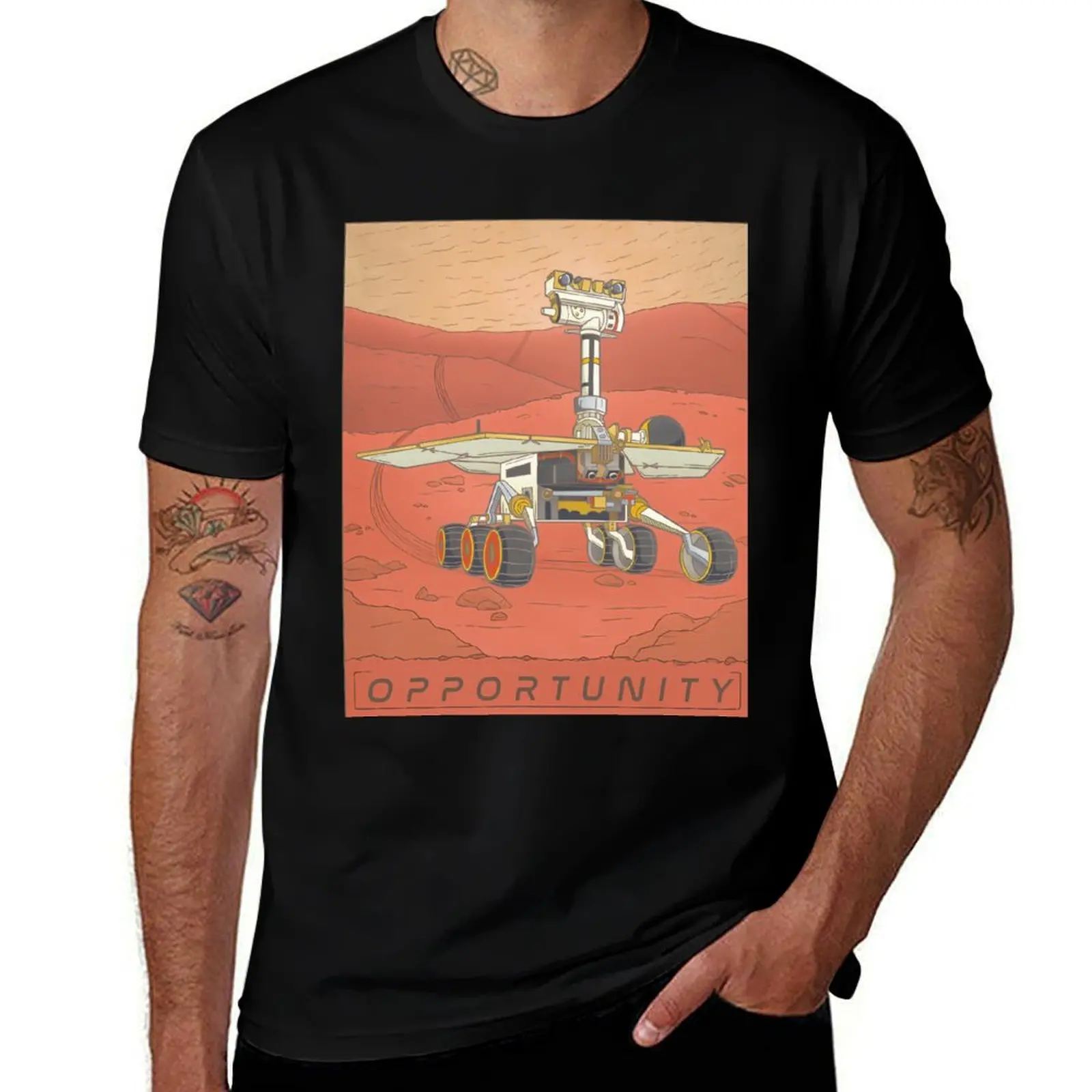 Opportunity Mars Rover A Fanart Illustration T-Shirt Breathable Workout Short Sleeve Top T-Shirt