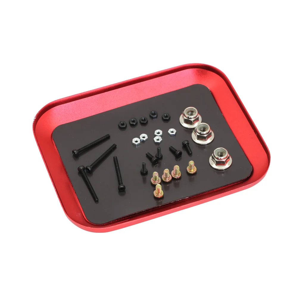 Bandeja de tornillo magnética de aleación de aluminio, herramienta de reparación de control remoto, placa para avión, coche, barco, oruga Axial SCX10 D90 D110, herramienta de reparación de modelo