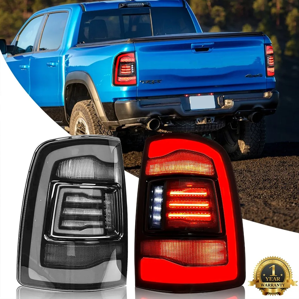 

1 комплект полностью прозрачных светодиодных задних фонарей в сборе для Dodge Ram 1500 2500 3500 2009-2018 последовательный указатель поворота багажника задние стоп-сигналы