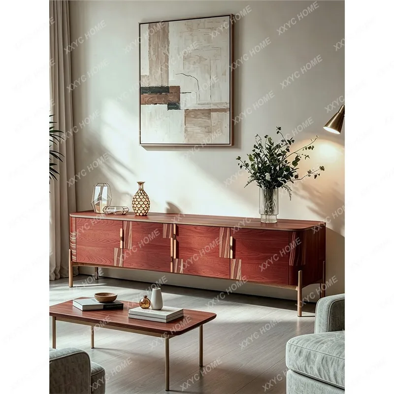 Light luxury TV cabinet Home living room art color matching decorative cabinet Modern high-end storage side cabinet