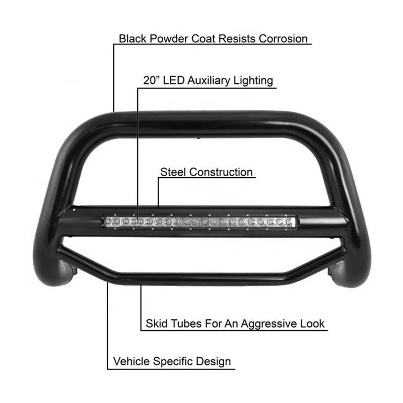 Factory Custom Universal Professional Auto Parts Grille Guard Bull Bar Front Bumper Steel Guard