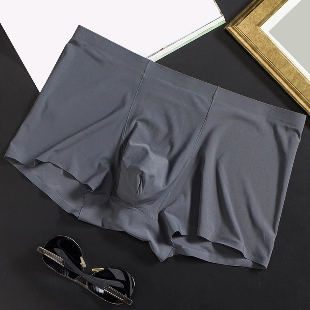 Ropa interior para hombre de estilo básico para dormir, calzoncillos Boxer sin costuras, ropa interior para hombre, Material ligero de ajuste cómodo