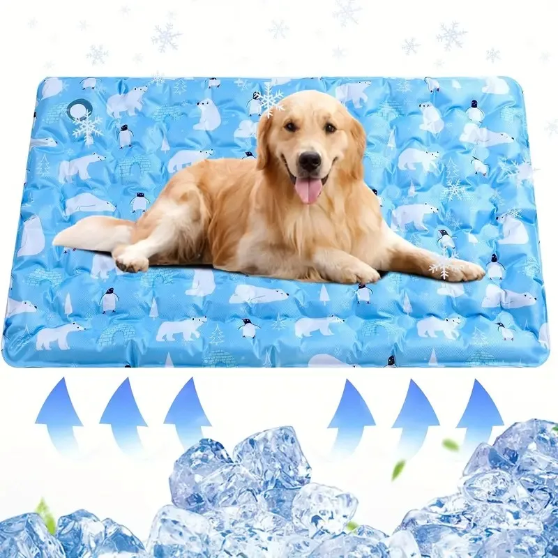 E5 Cute Floor Mat Cool Pet Cooling Mat Self Added Water Dog Cold Bed Mat Portable Durable Pet Ice Cushion For Small Large Dogs