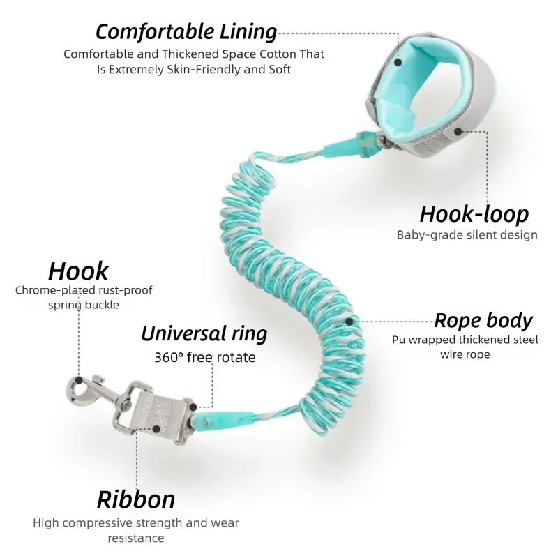 Hands Free Dog Leash Reflective Retractable Spring Pet Traction Rope, Soft Padded Wristband, Built-in Steel Wire for Small Dogs