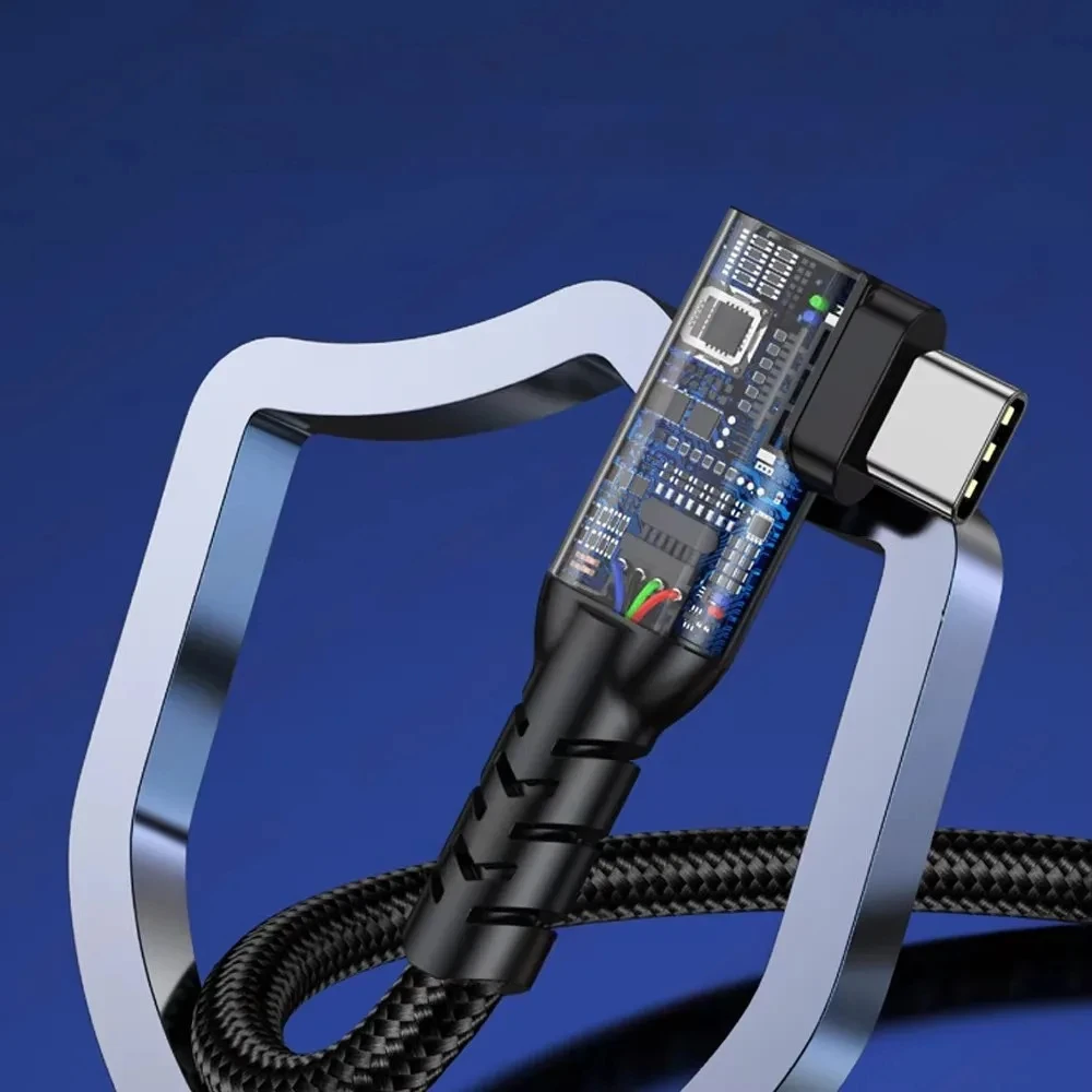 Kabel USB5 z kątowym złączem PD240W, 80 Gbps, Thunderbolt 5 Type C, kabel do szybkiego ładowania dla iPhone 17 16 15, MacBook Pro Air, tabletów i laptopów — zdjęcie produktu 6