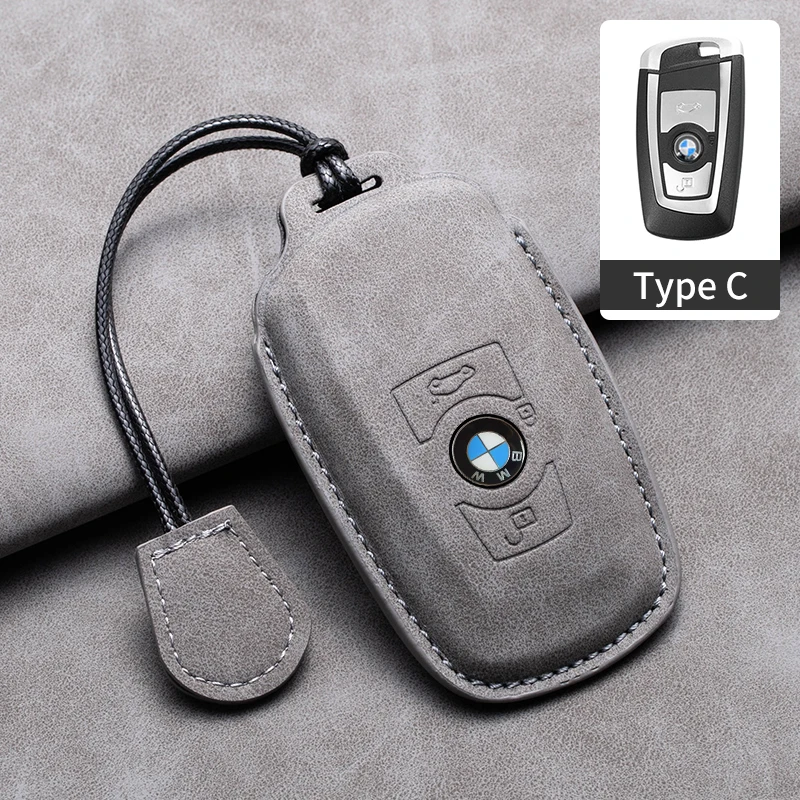 

Suede Leather Car Smart Key Case Fob Cover Shell For BMW 1 2 3 4 5 6 7 Series X1 X3 X4 F26 F30 F34 F10 F07 F20 Z10 X5 X6 F36 F25