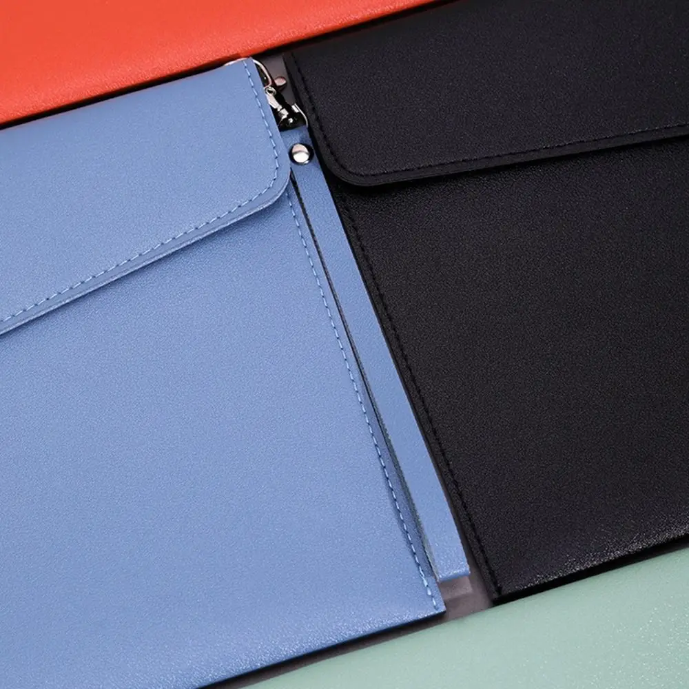 Leather Leather Document Pouch A4 A5 With Handle Leather File Folder Large Capacity File Organizer Pouch School Office