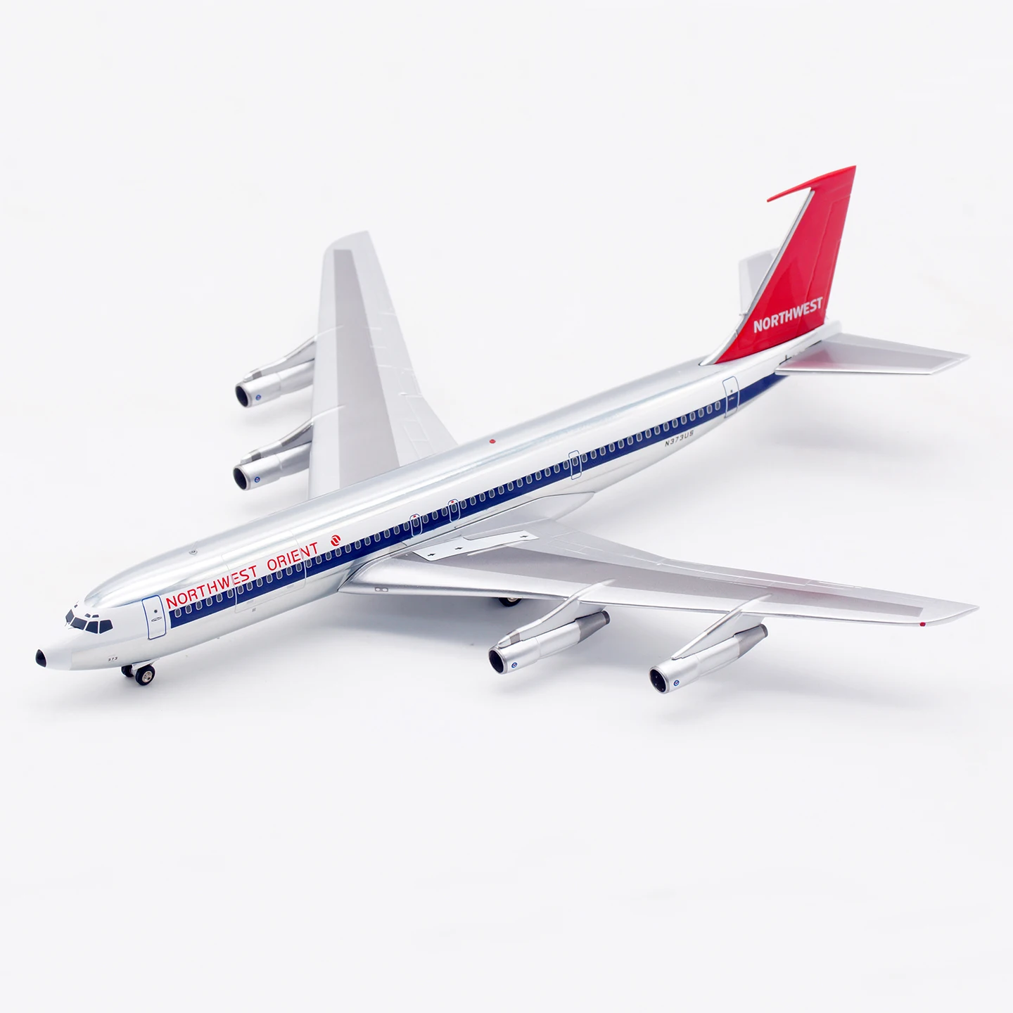 B-707-NW-373P سبيكة تحصيل طائرة هدية B-نماذج 1:200 شمال غرب أورينت بوينغ B707-300 دييكاست طائرة طائرة نموذج N373US