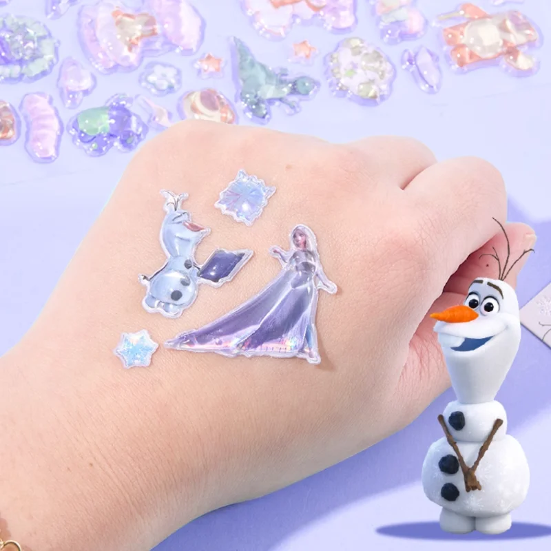 Zimowe Disneya Śliczne Zabawne Naklejki Chłopak Dziewczyna Wypukłe Kryształowe Kreskówkowe Naklejki na Komputer Kreatywność Zimowe Naklejki DIY Dekoracje Nowy Model